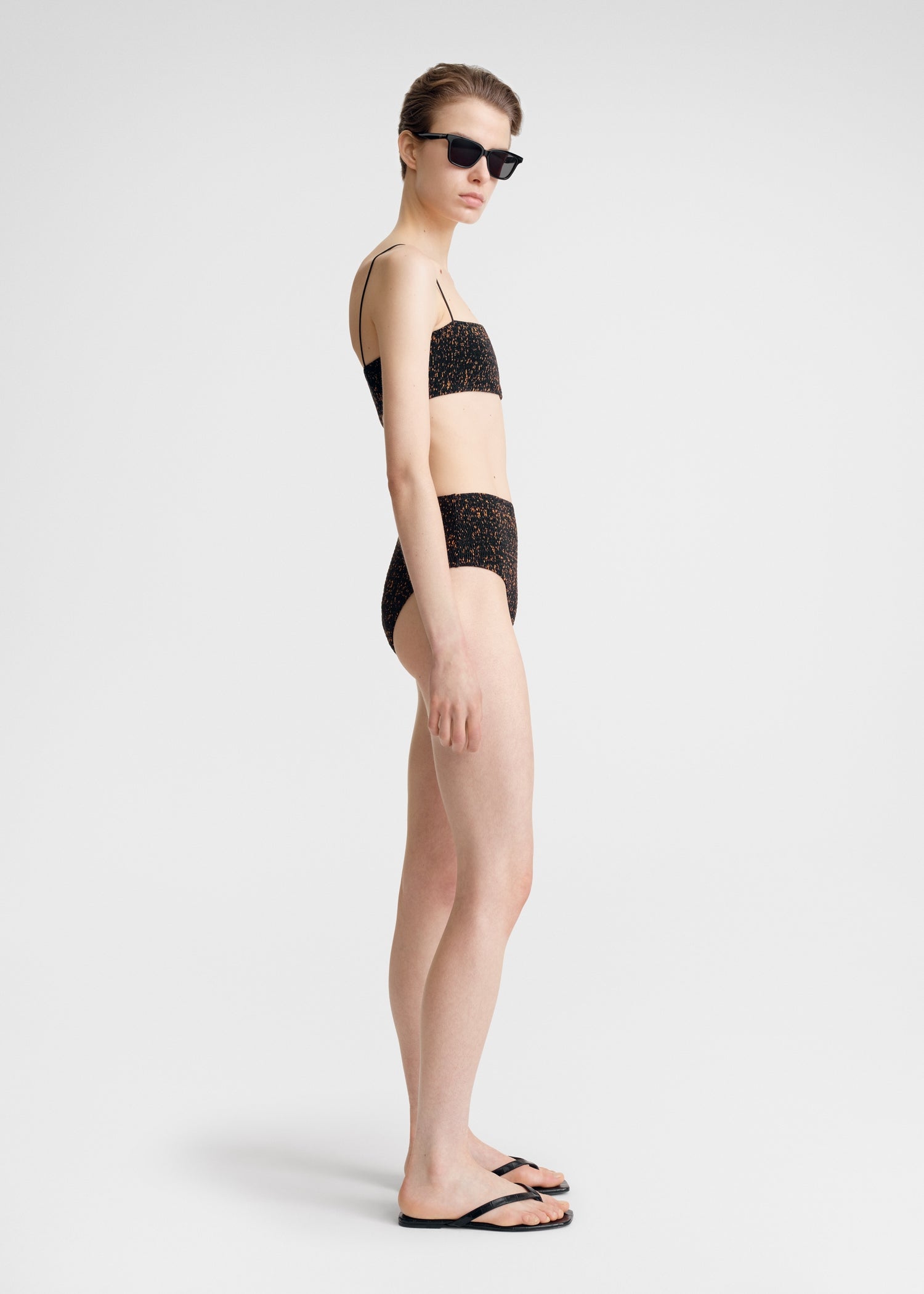 Smocked bikini bottoms tortoise