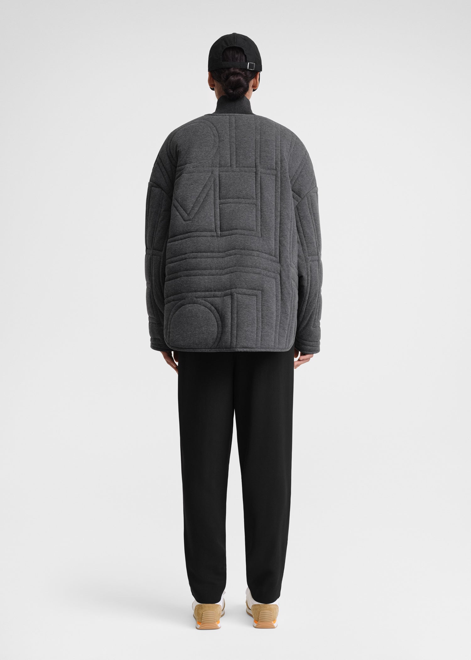 Quilted jersey jacket charcoal melange