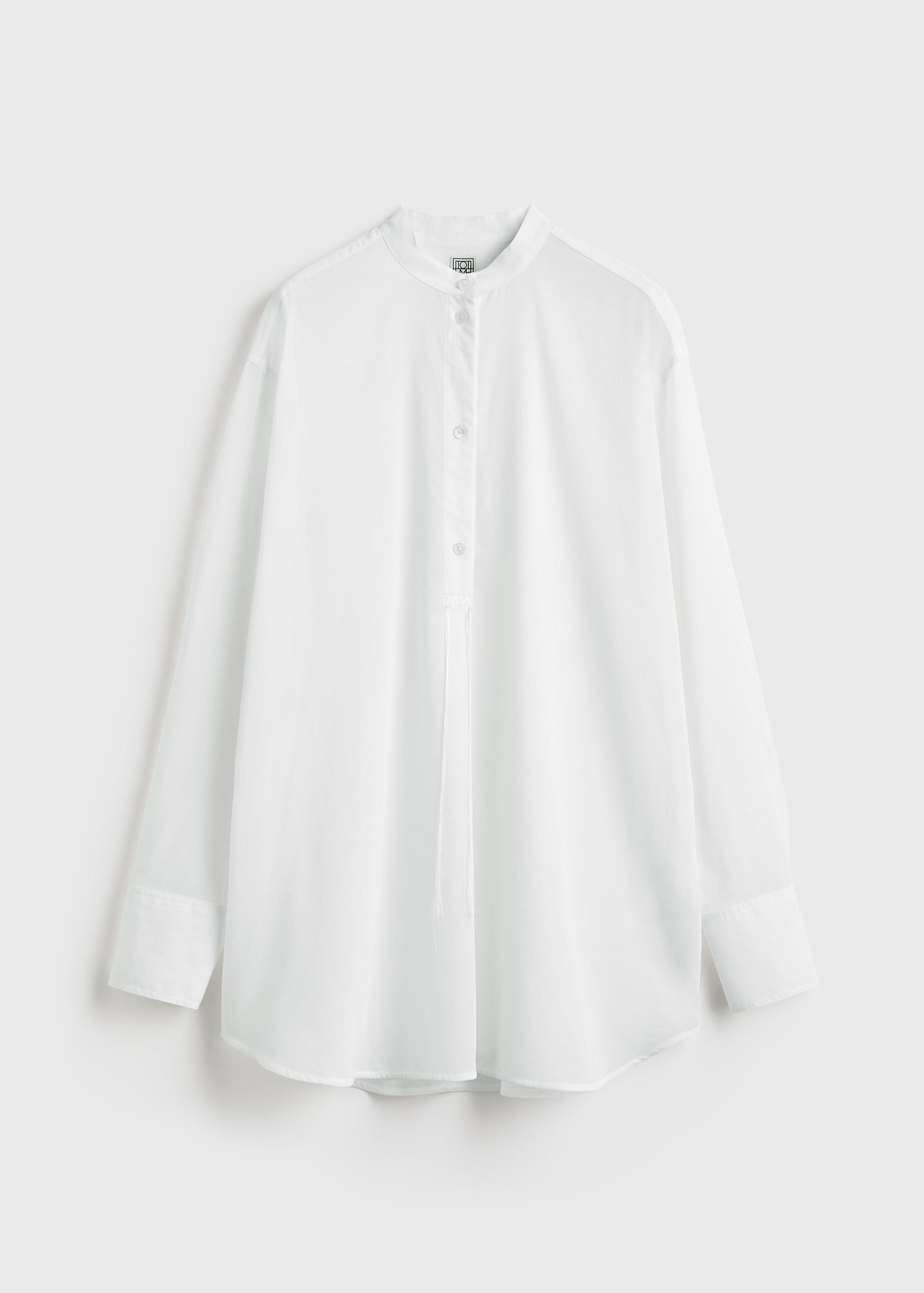 Stand-collar shirt white