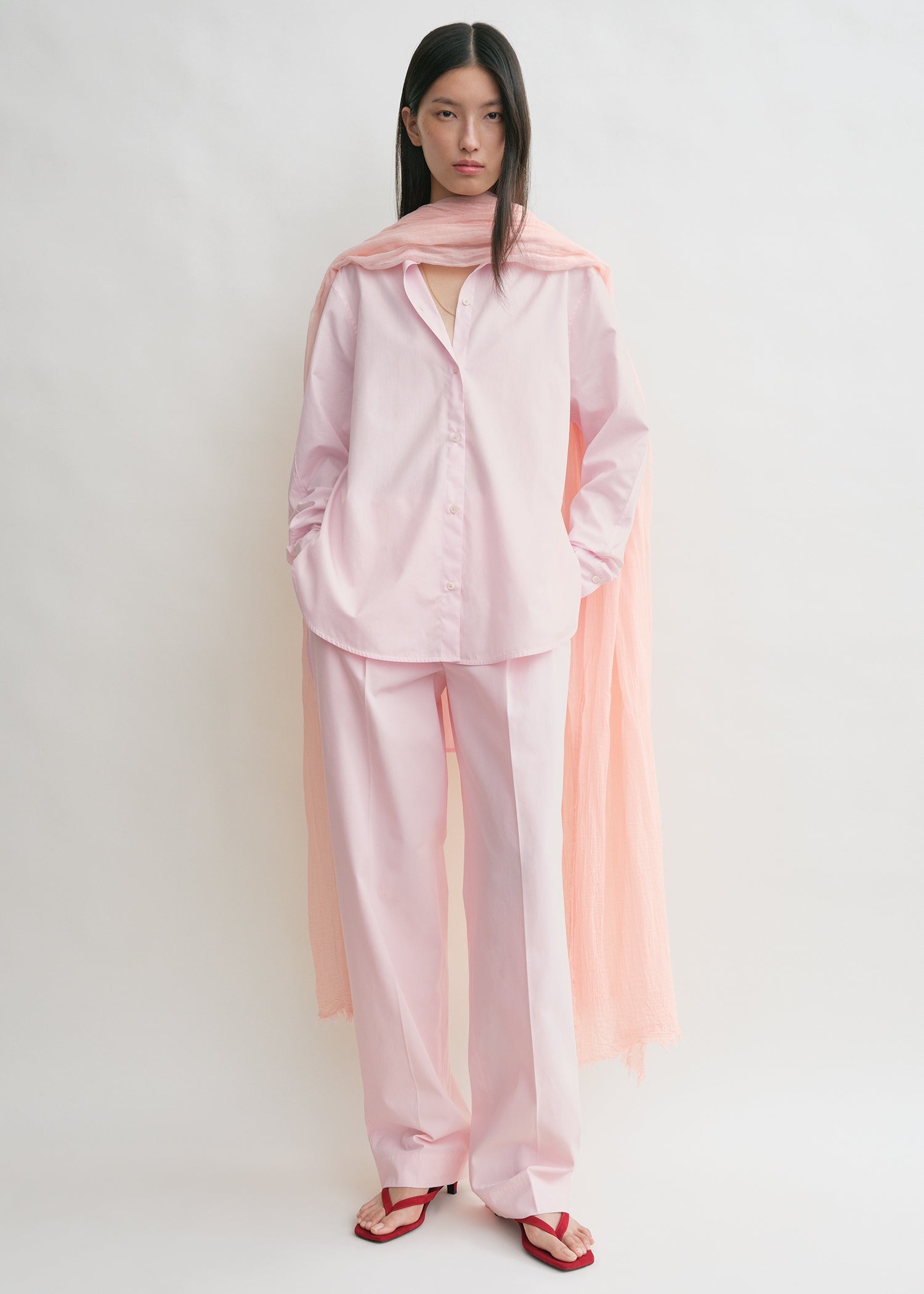 Kimono-sleeve poplin shirt blossom
