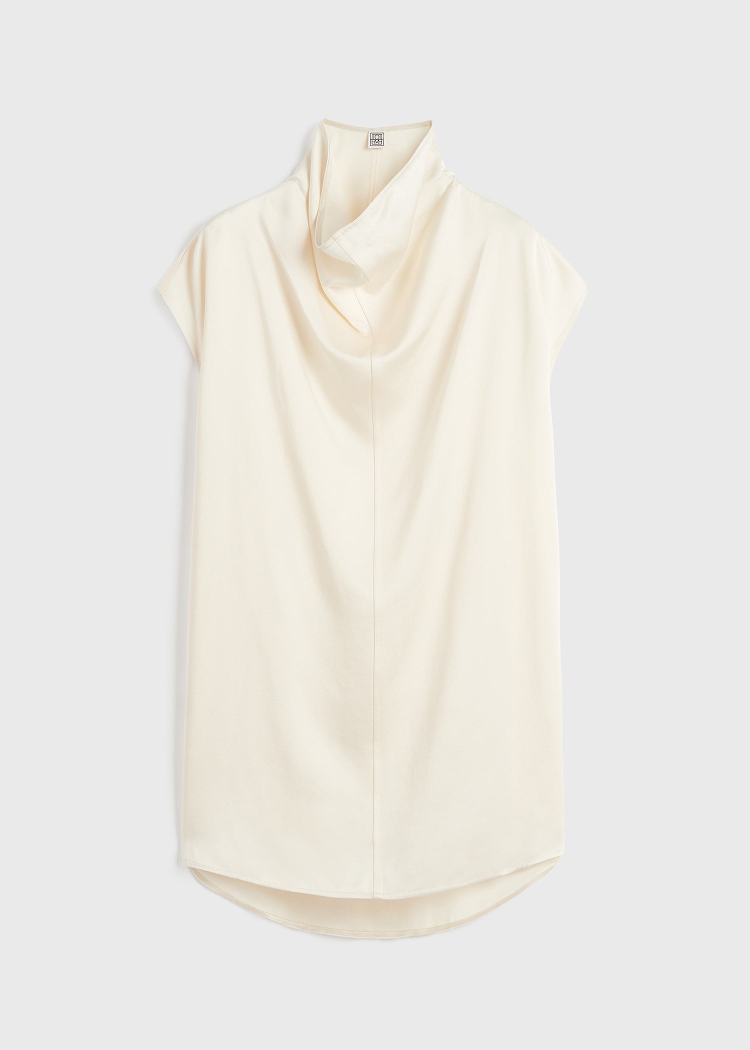 Sleeveless funnel-neck top macadamia