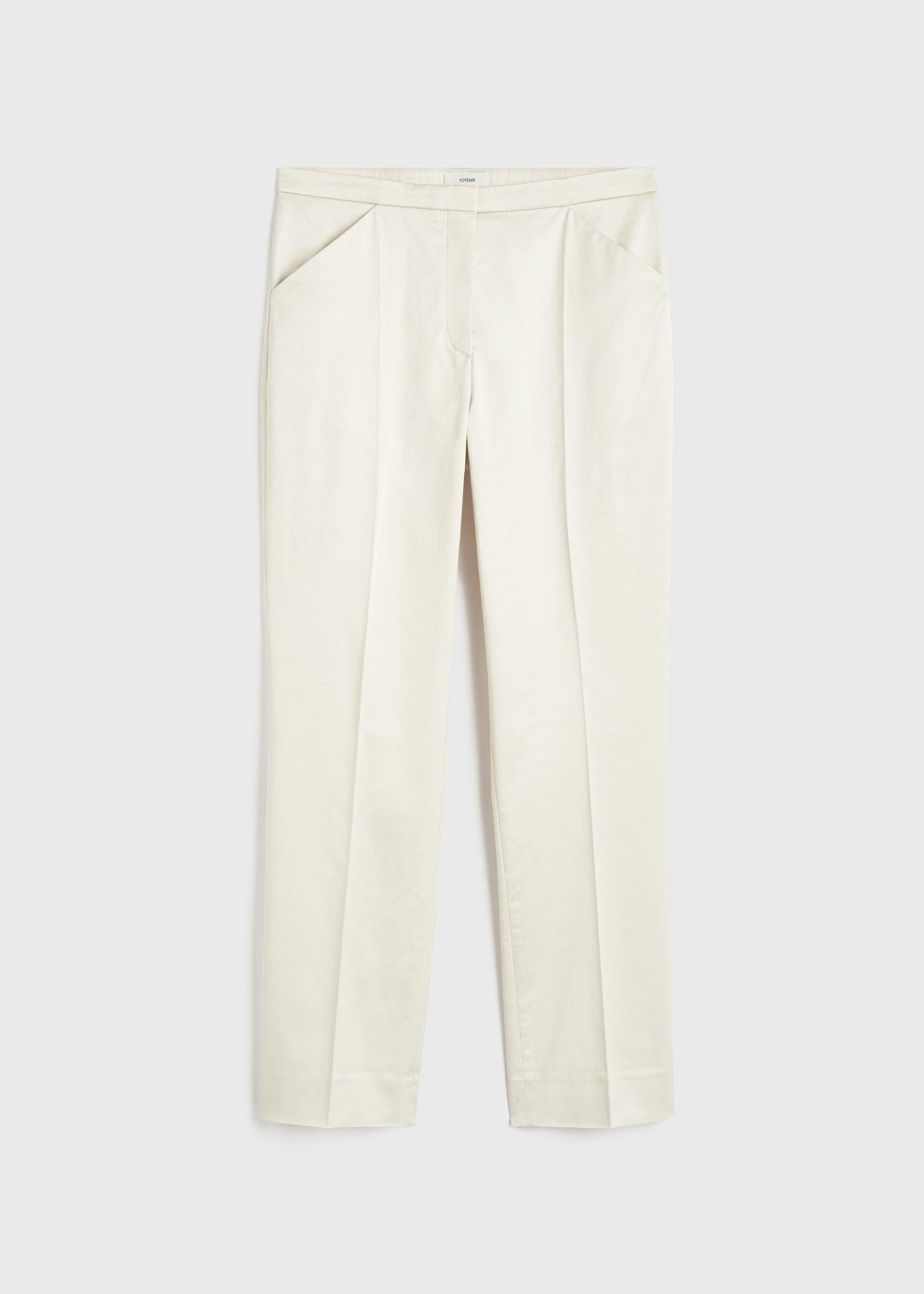 Cropped straight trousers ecru