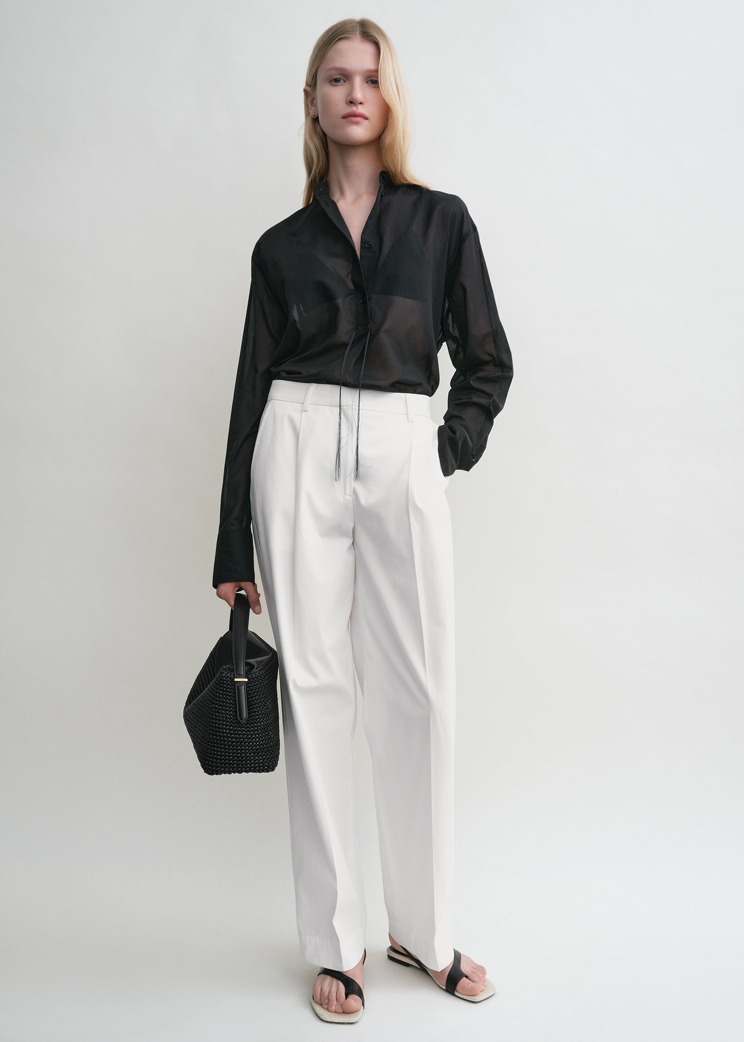 Stand-collar shirt black