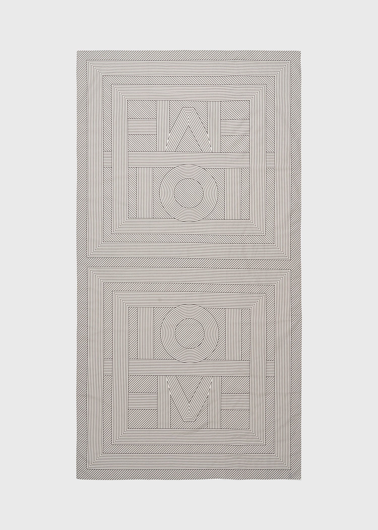 Striped monogram cotton silk sarong creme