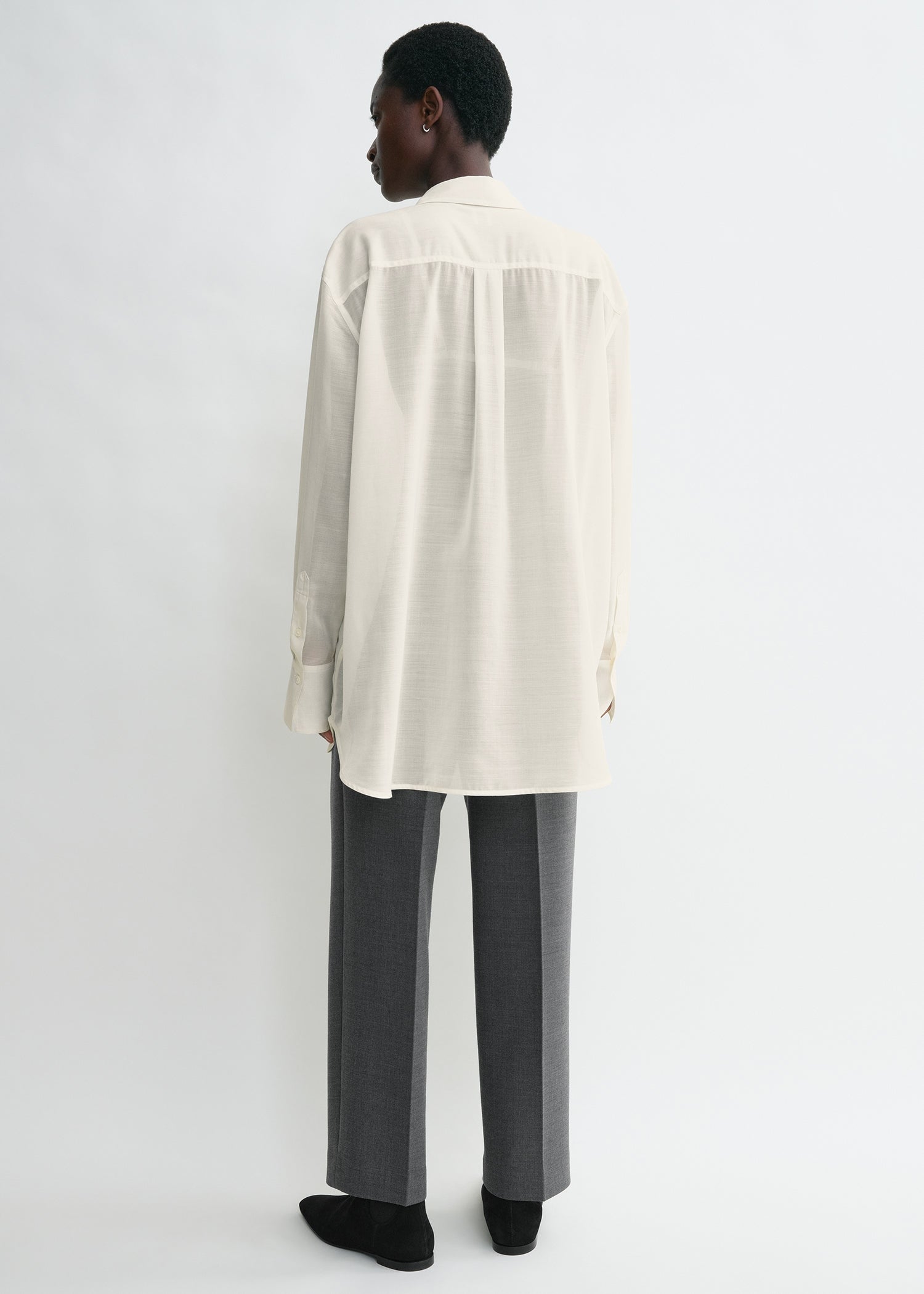 Relaxed voile shirt milk