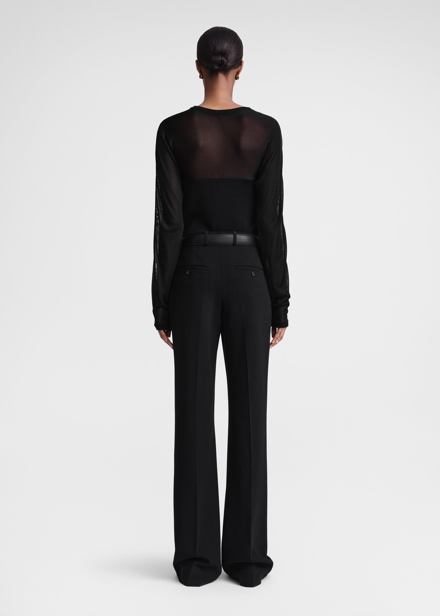 Flared evening trousers black