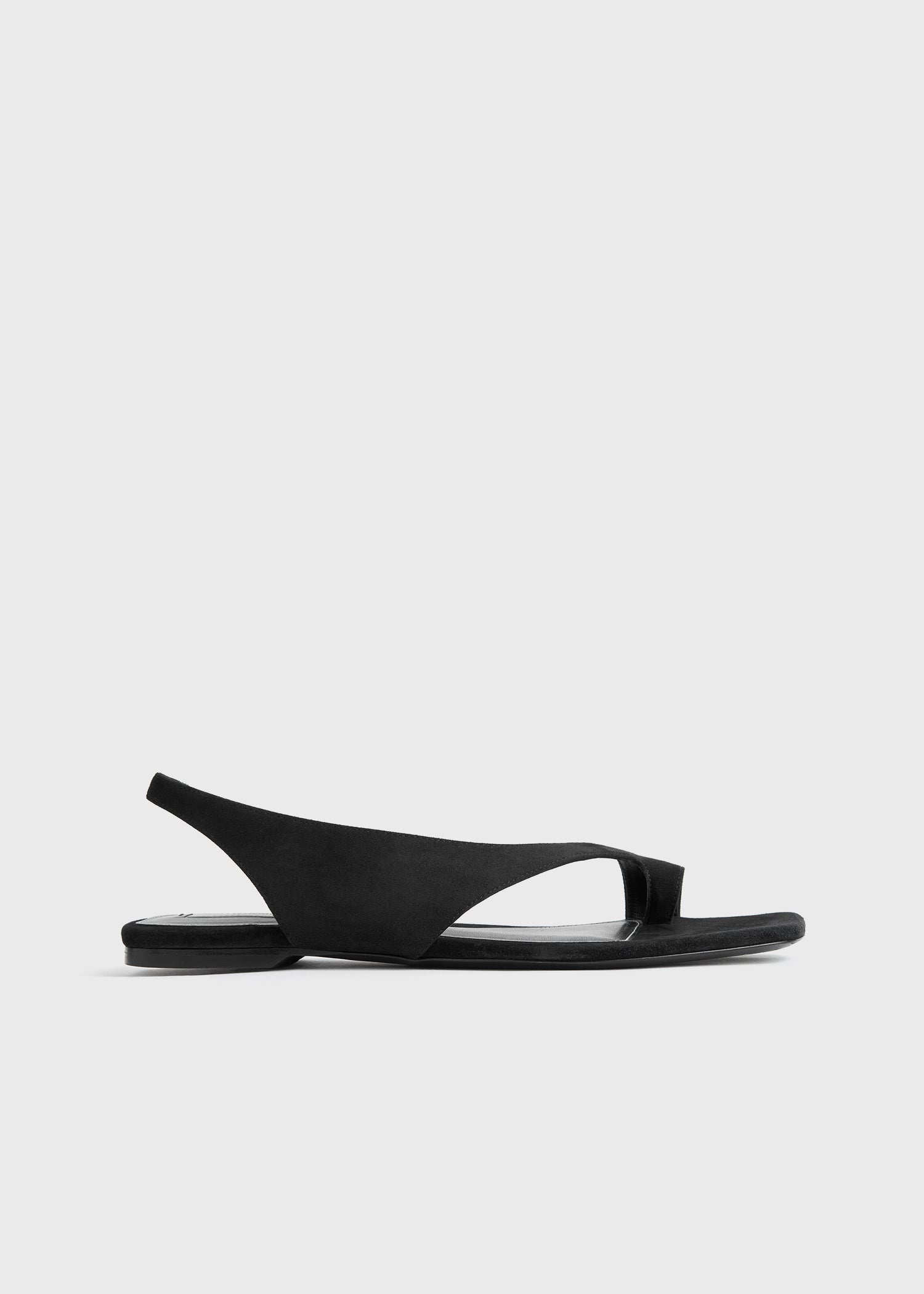 Suede thong sandals black