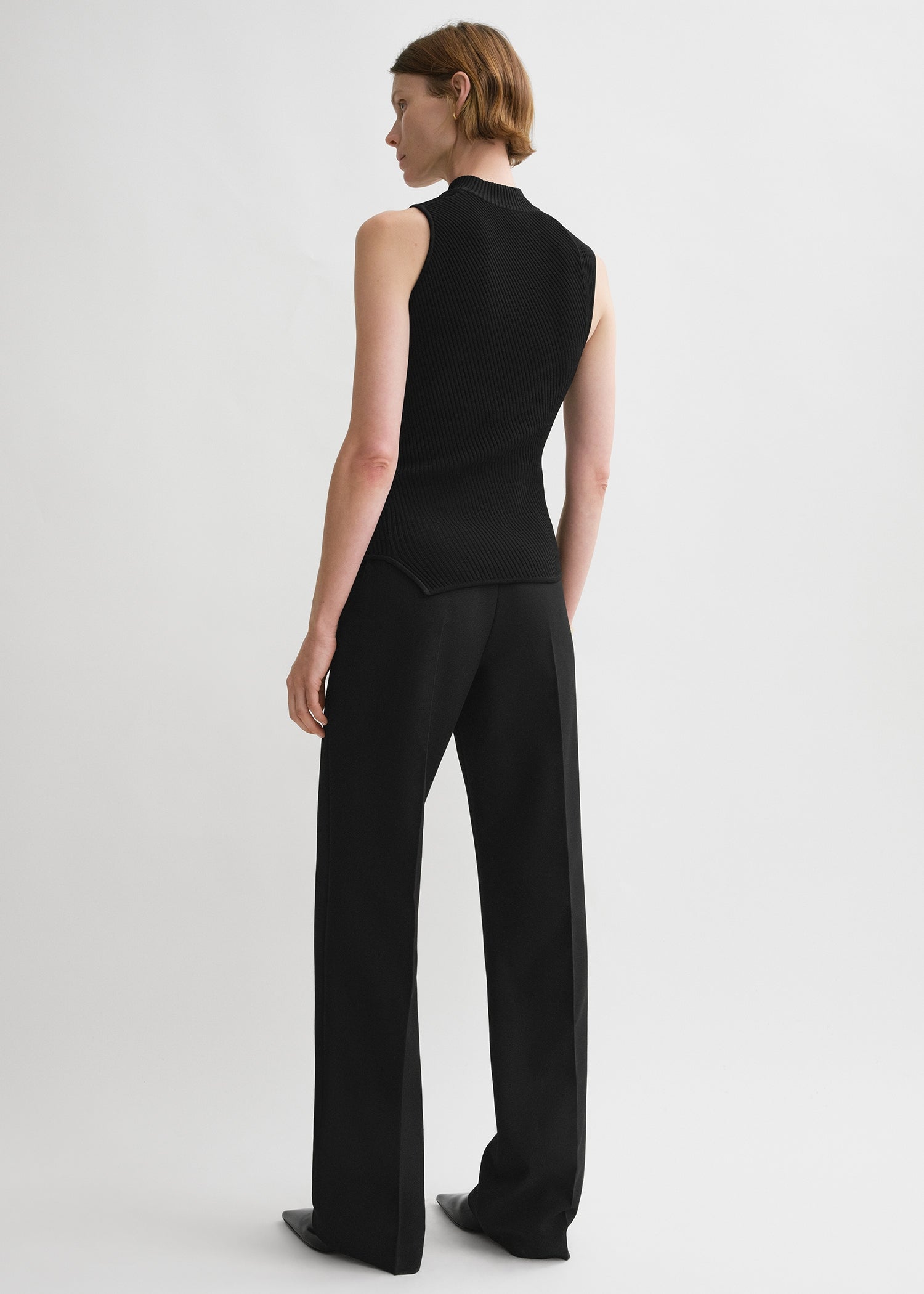 Asymmetric knit top black