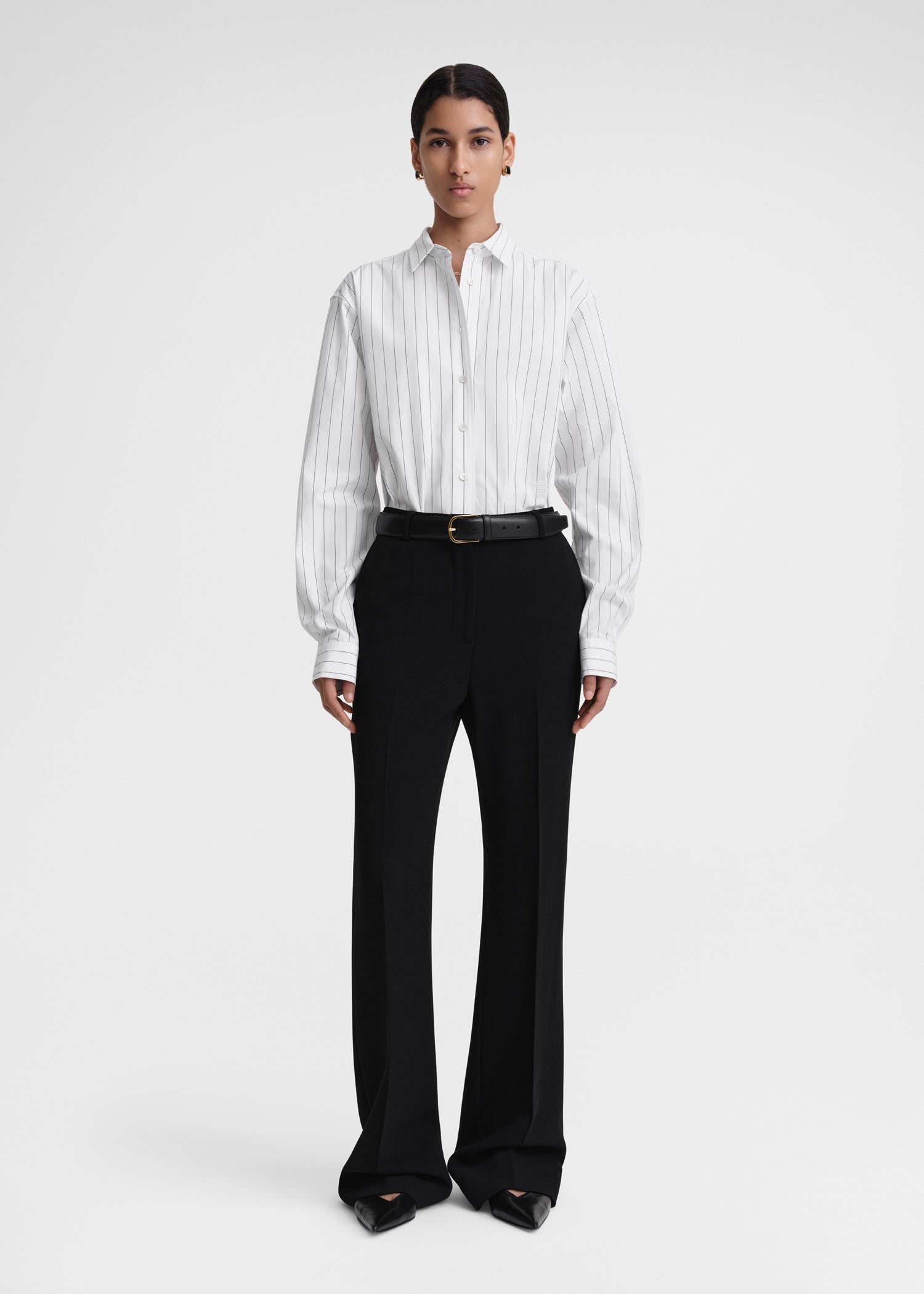 Signature cotton shirt white/black
