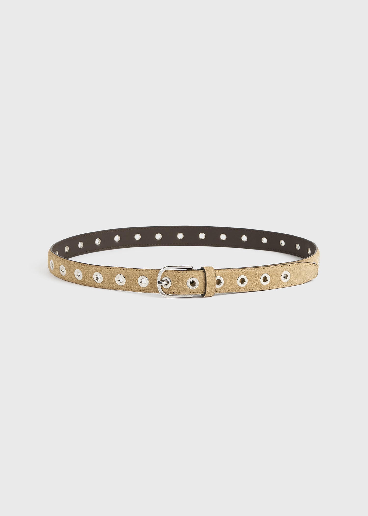 Eyelet belt caramel