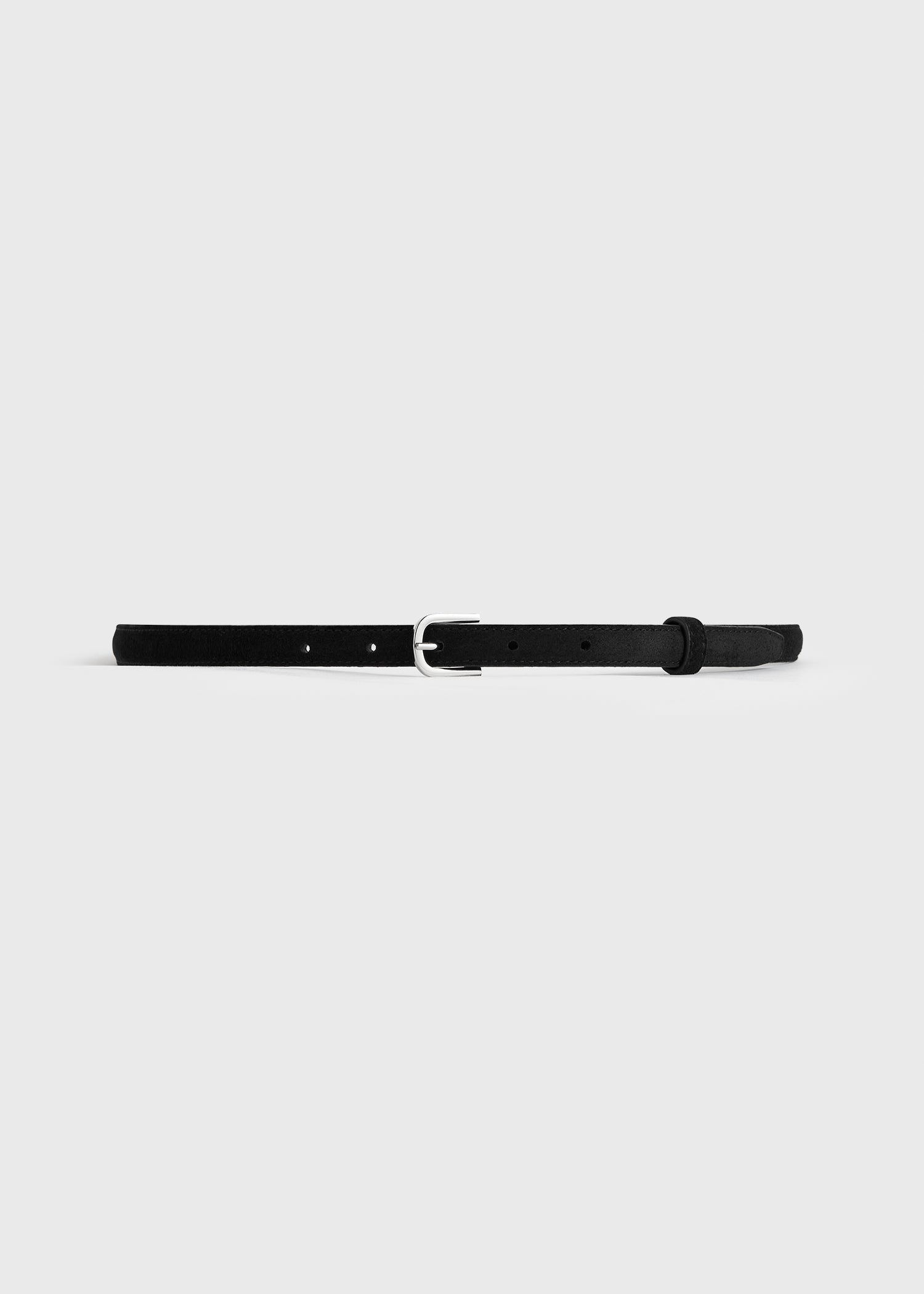 Thin suede belt black