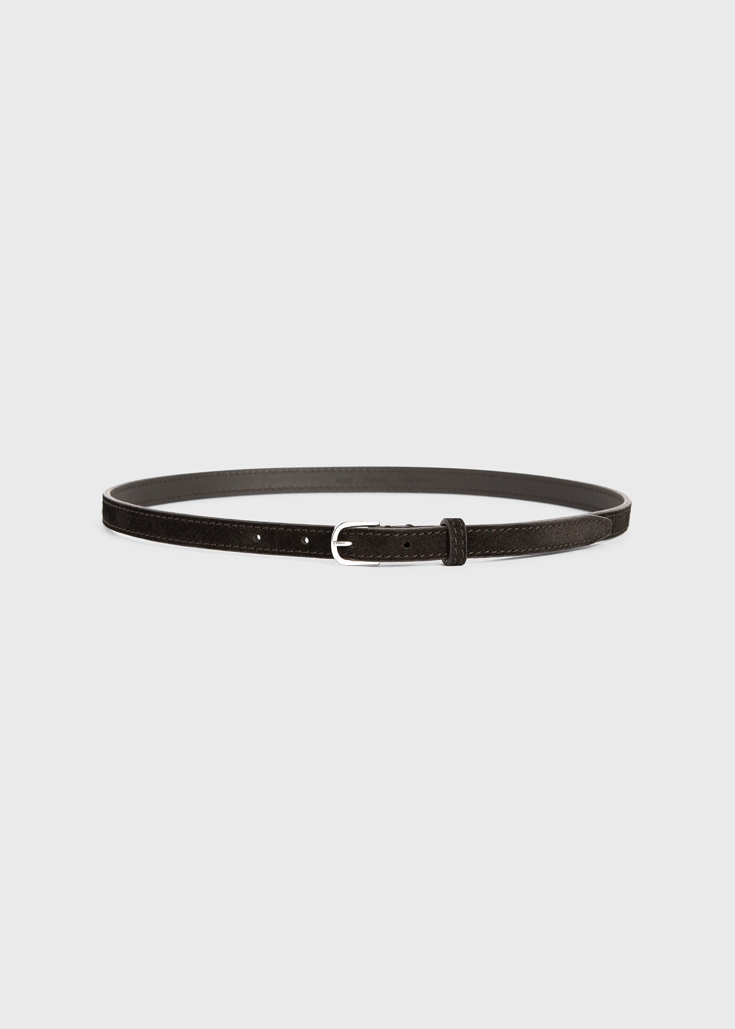 Thin suede belt espresso