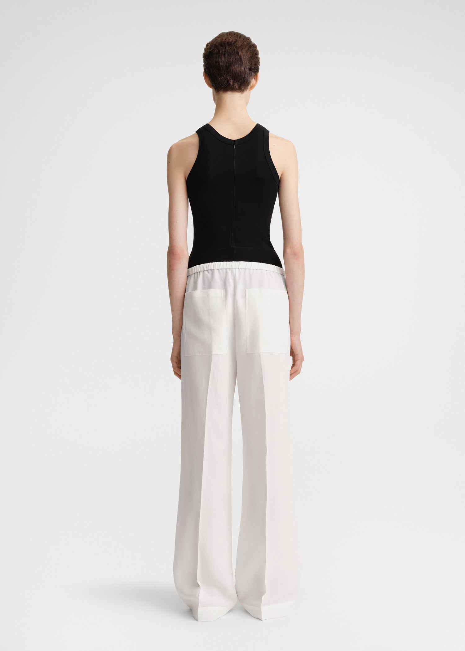 Fluid drawstring trousers off-white