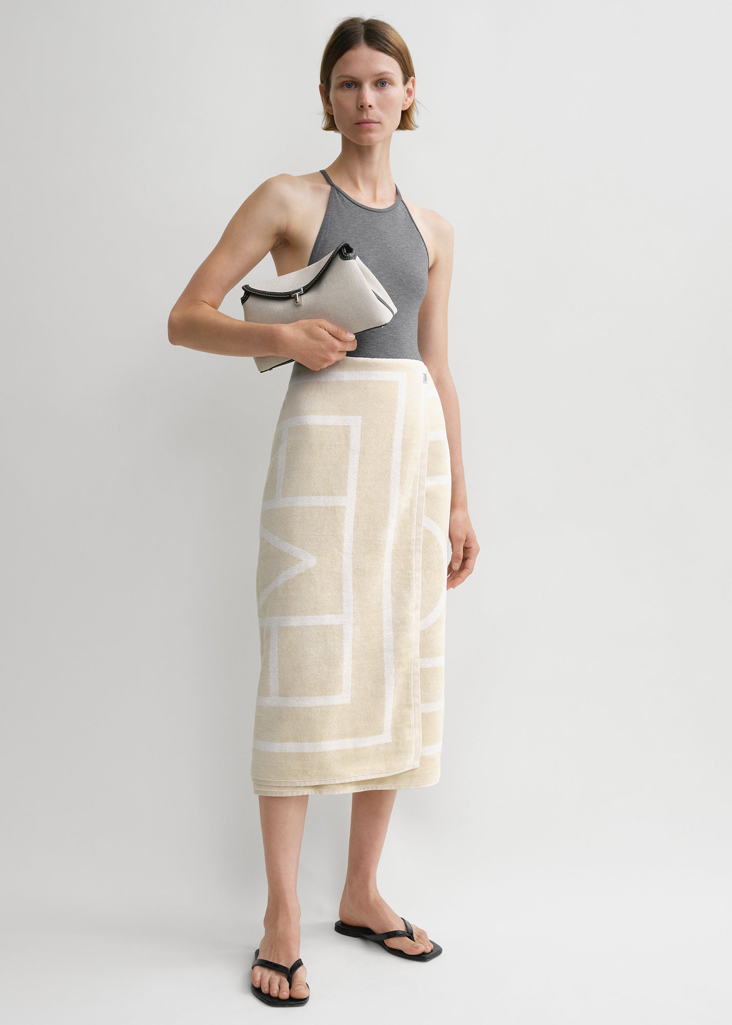 Monogram jacquard beach towel sand