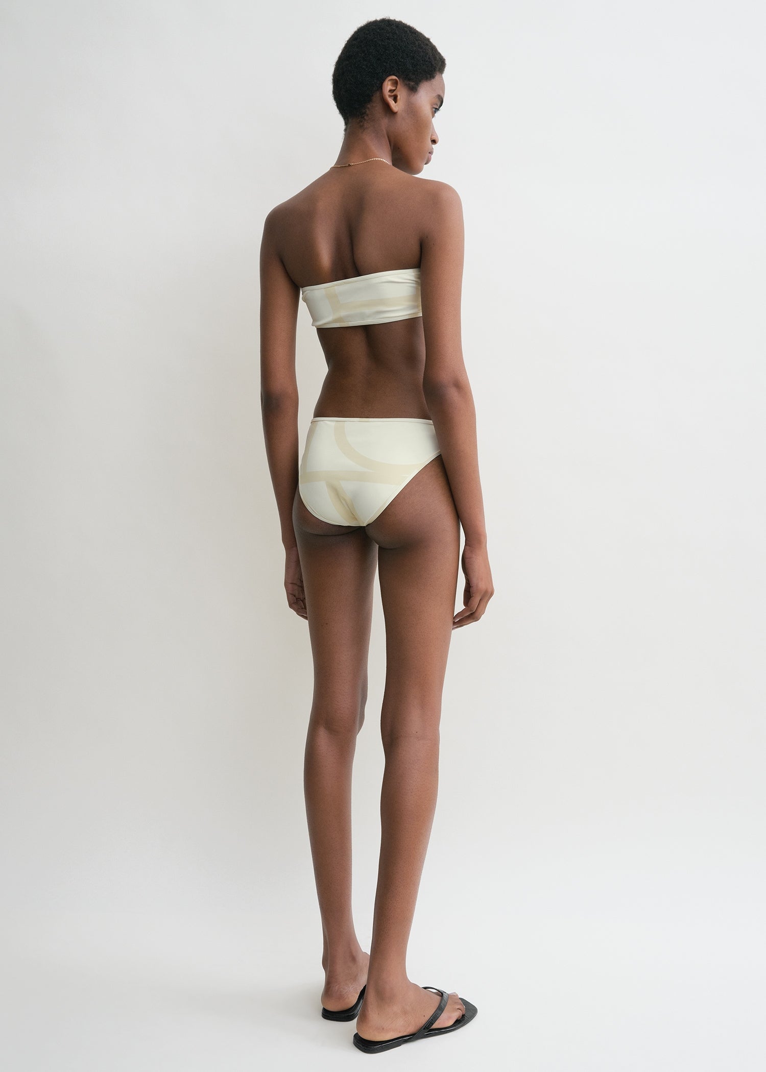 Monogram strapless bikini top ecru/straw