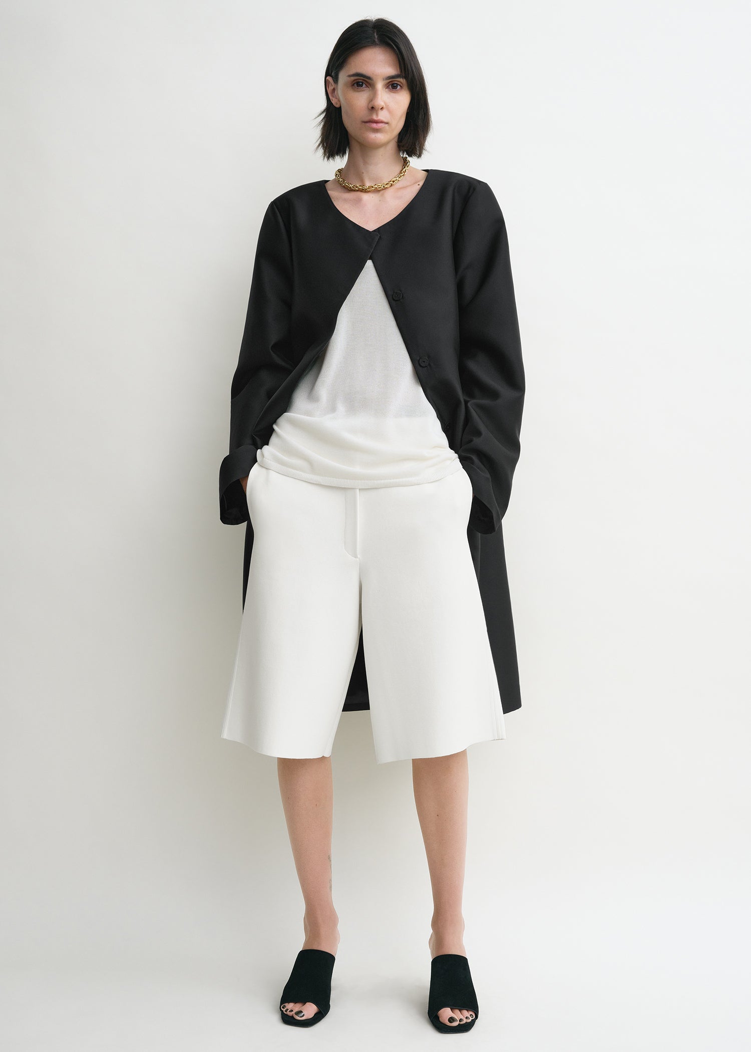 Knit shorts white