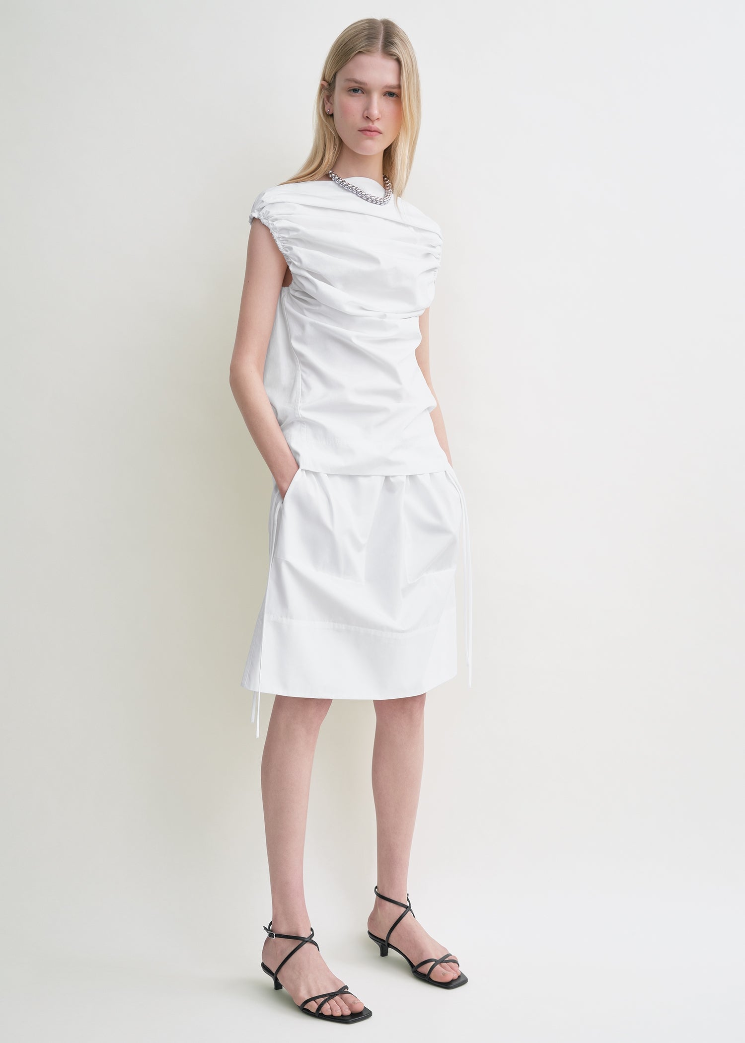 Gathered top white