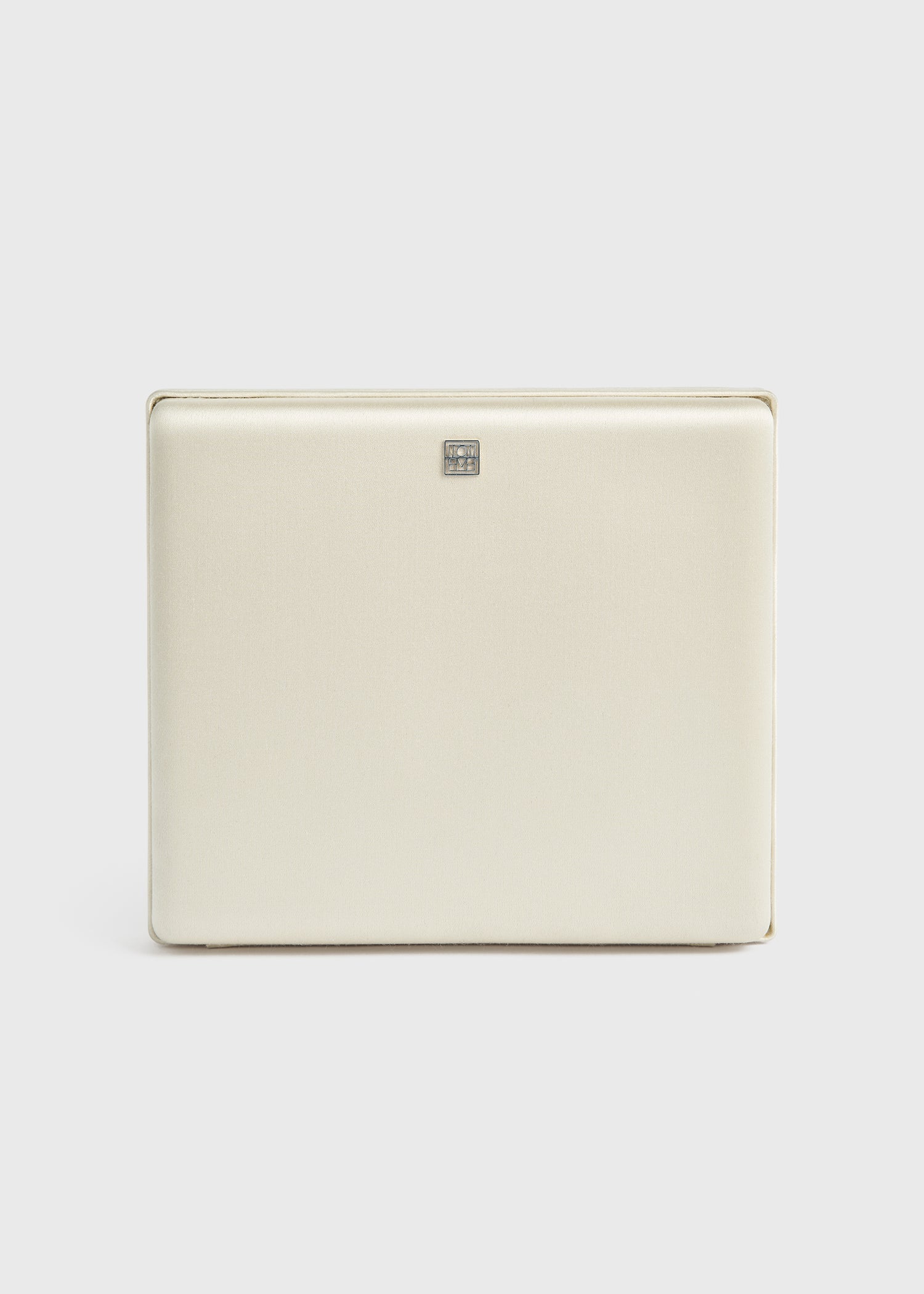 Satin box clutch ecru